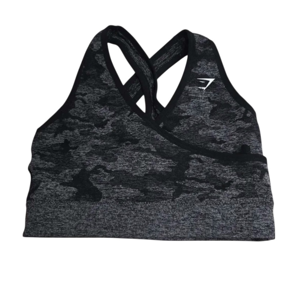 Gymshark Charcoal Camo Adapt Sports Bra Size Medium